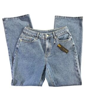 Gilipur Womens High Waisted Wide Leg Jeans Medium Wash Blue Size S NEW 29x30